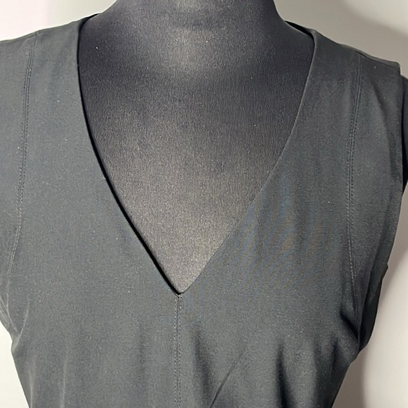 ANN TAYLOR Black Sleeveless V Neck Sheath Dress Size 8 - Picture 6 of 11
